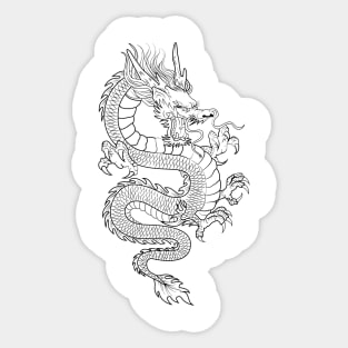 Black Asian Dragon Sticker